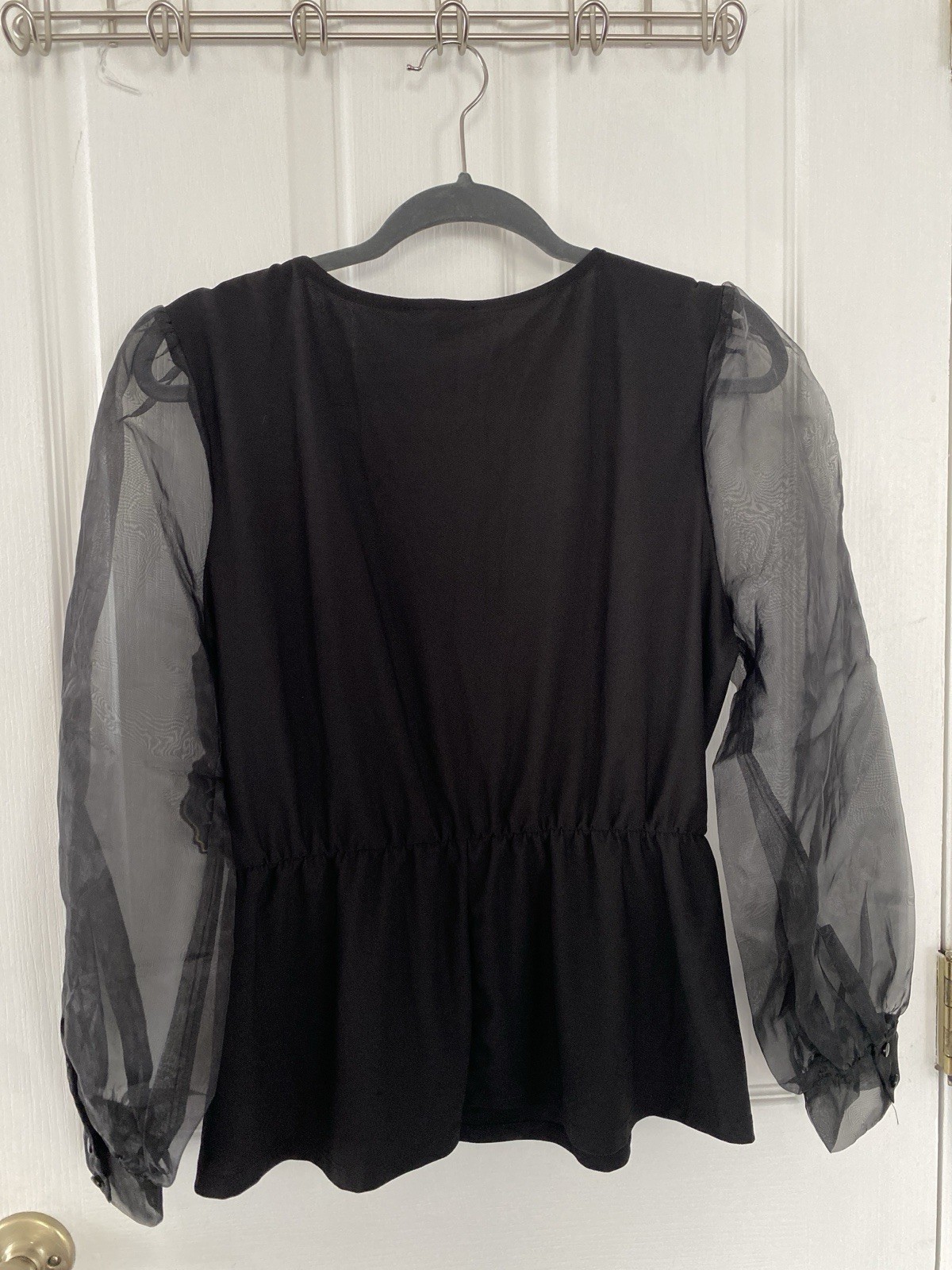A.U.W Secret Charm Black Blouse Size L