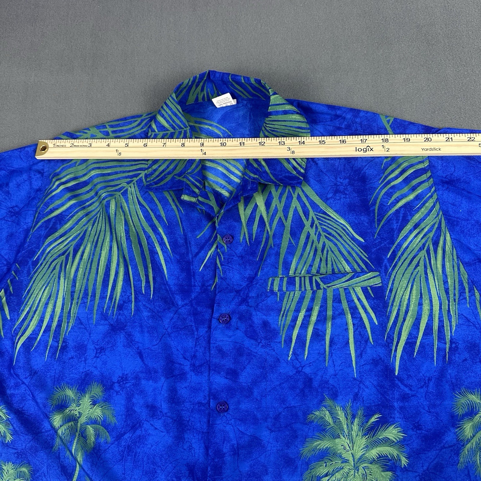 Vintage Reed Aloha Hawaiian Shirt Men’s Large Palm Tree Camp Shirt