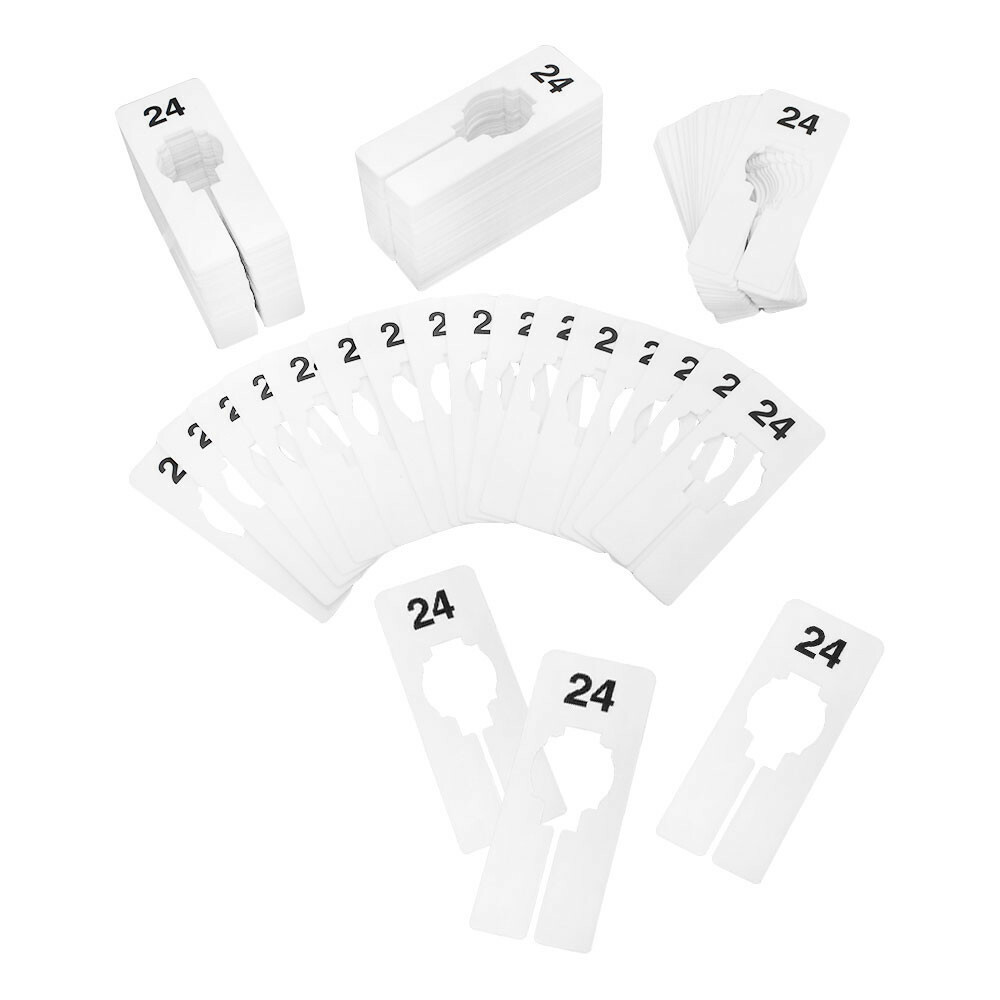 Hangers Retail Clothing 2″ x 5″ Rectangular Plastic Size 24 Dividers 10Pcs White