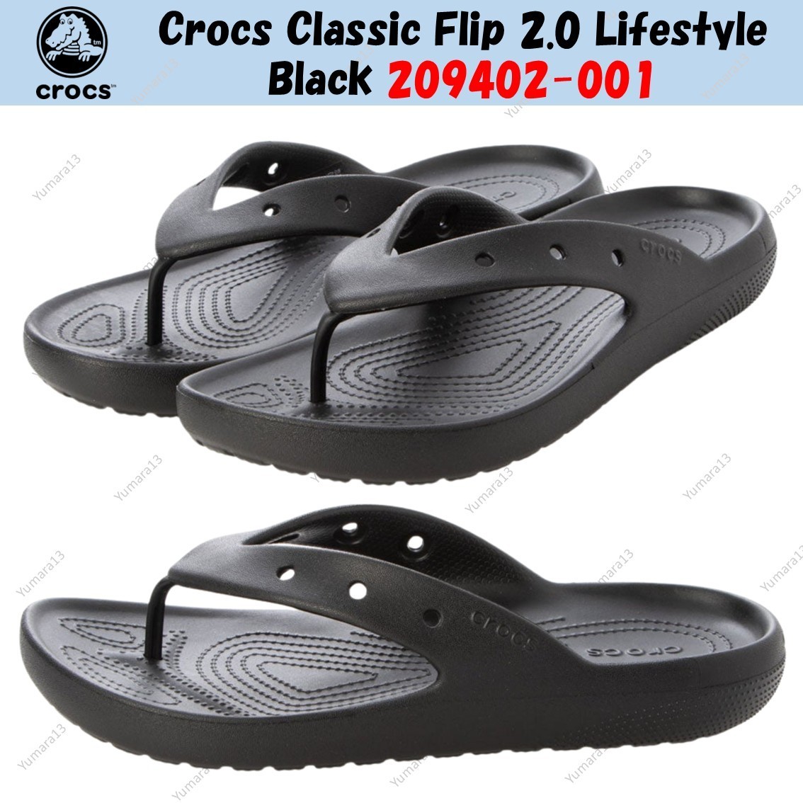 Crocs Classic Flip 2.0 Lifestyle Black 209402-001 Unisex Size