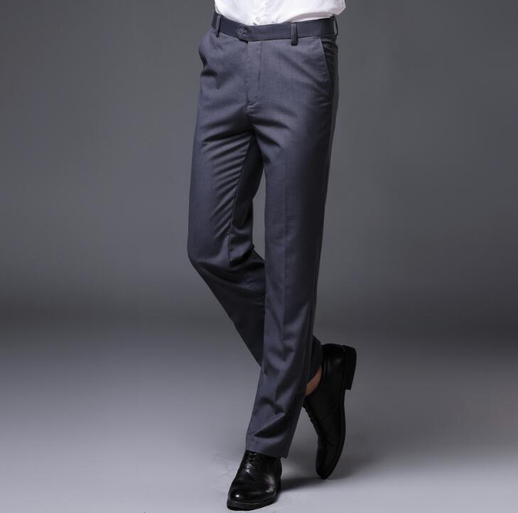 New Spring/ Fall Men’s Sliod Casual Suit pants Slim Business Straight Trousers
