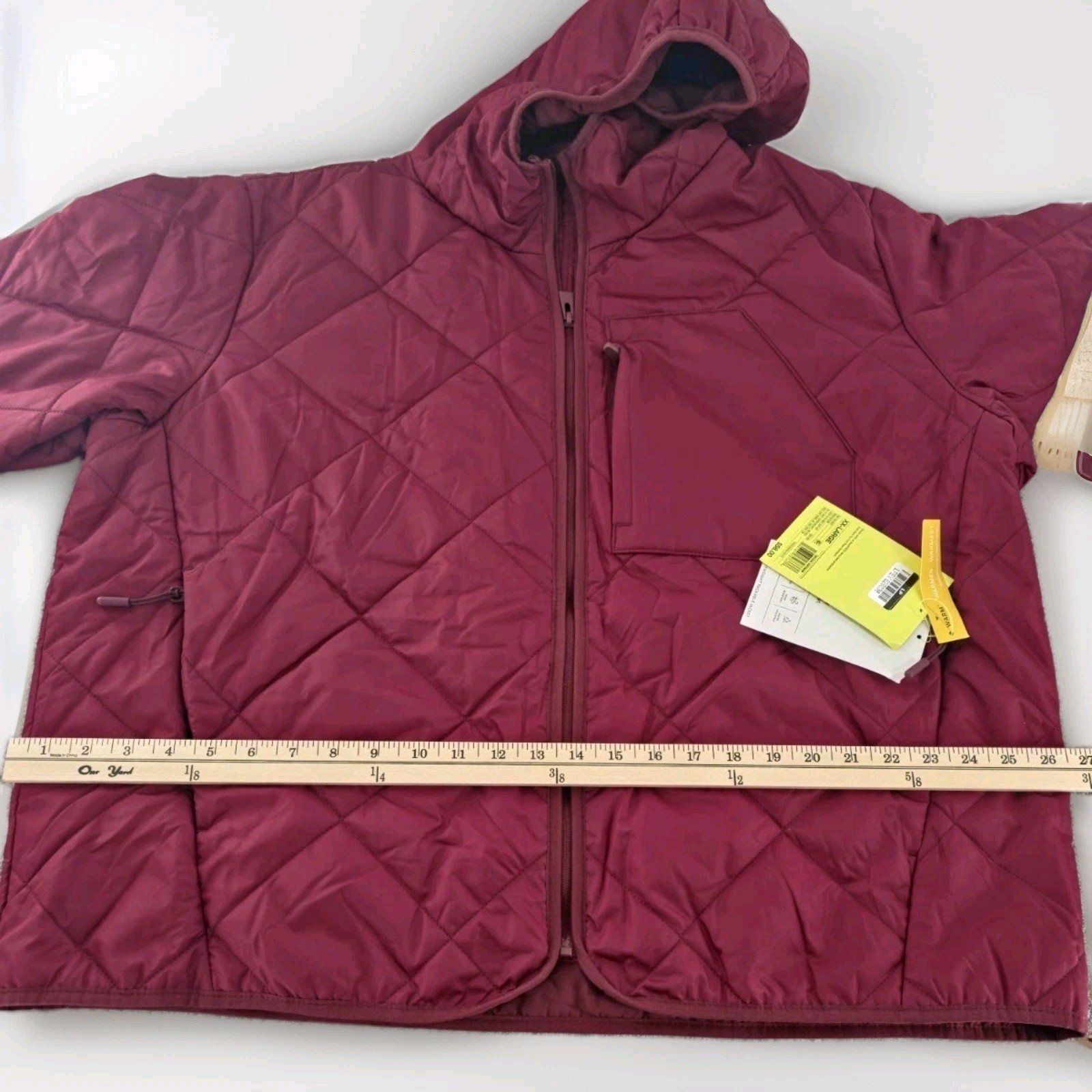 All in Motion Men’s Lightweight Packable Hooded Full Zip Jacket Burgundy XXL