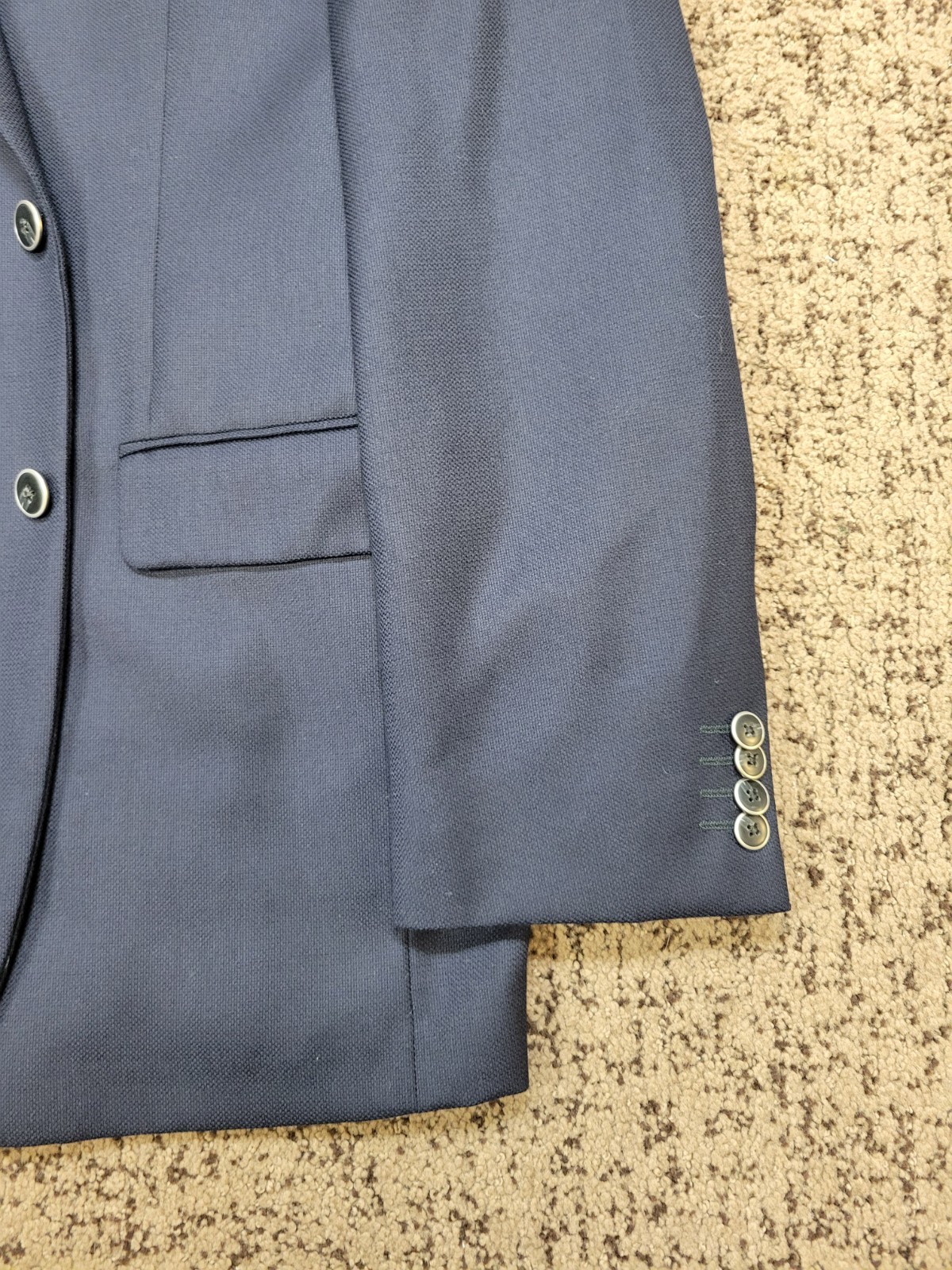 LORO PIANA Blazer 100% WOOL Hopsack SAKS 5TH AVE Men’s 42 L Navy Blue USA MADE