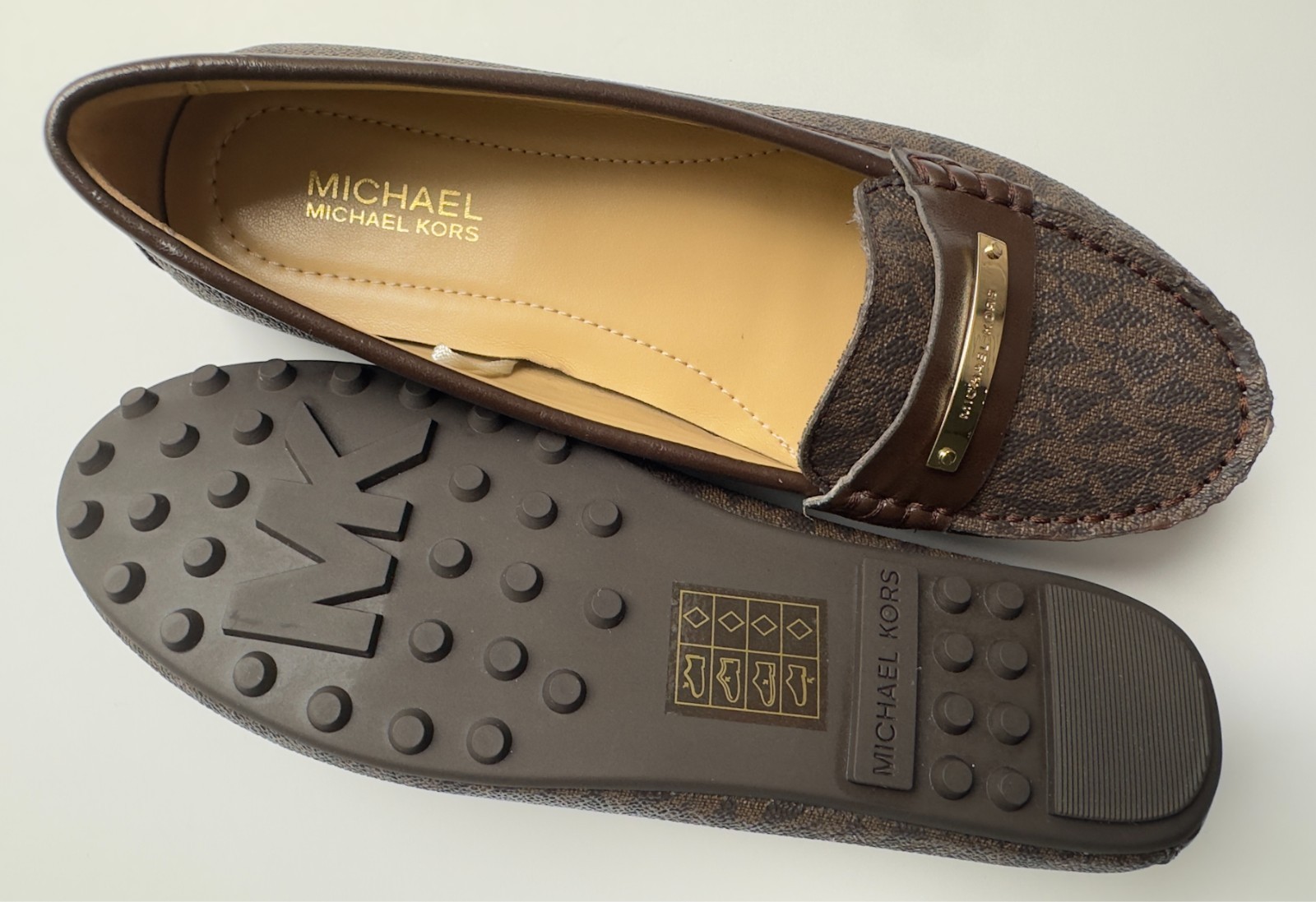 Michael Kors Everett Loafer Women’s Leather/Brown/Gold(MG19G) Various Size