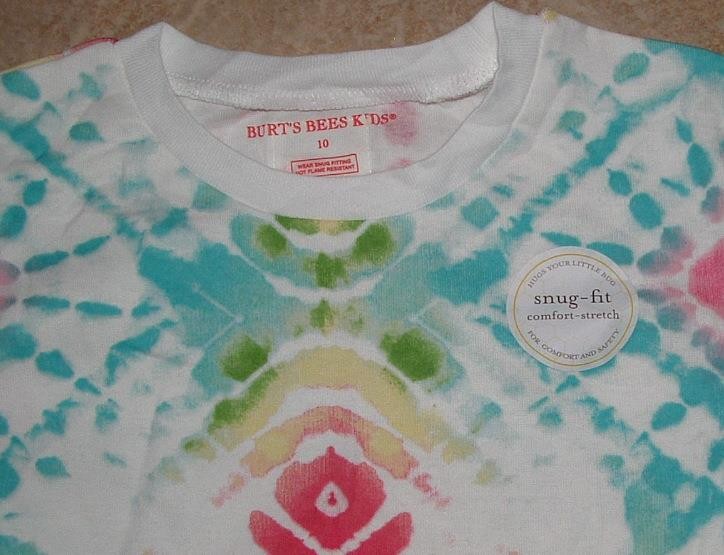 NEW NWT Unisex Kid Sz 10 Tie Dye Snug Fitting 2 Pc Pajamas Lounge Set BURTS BEES