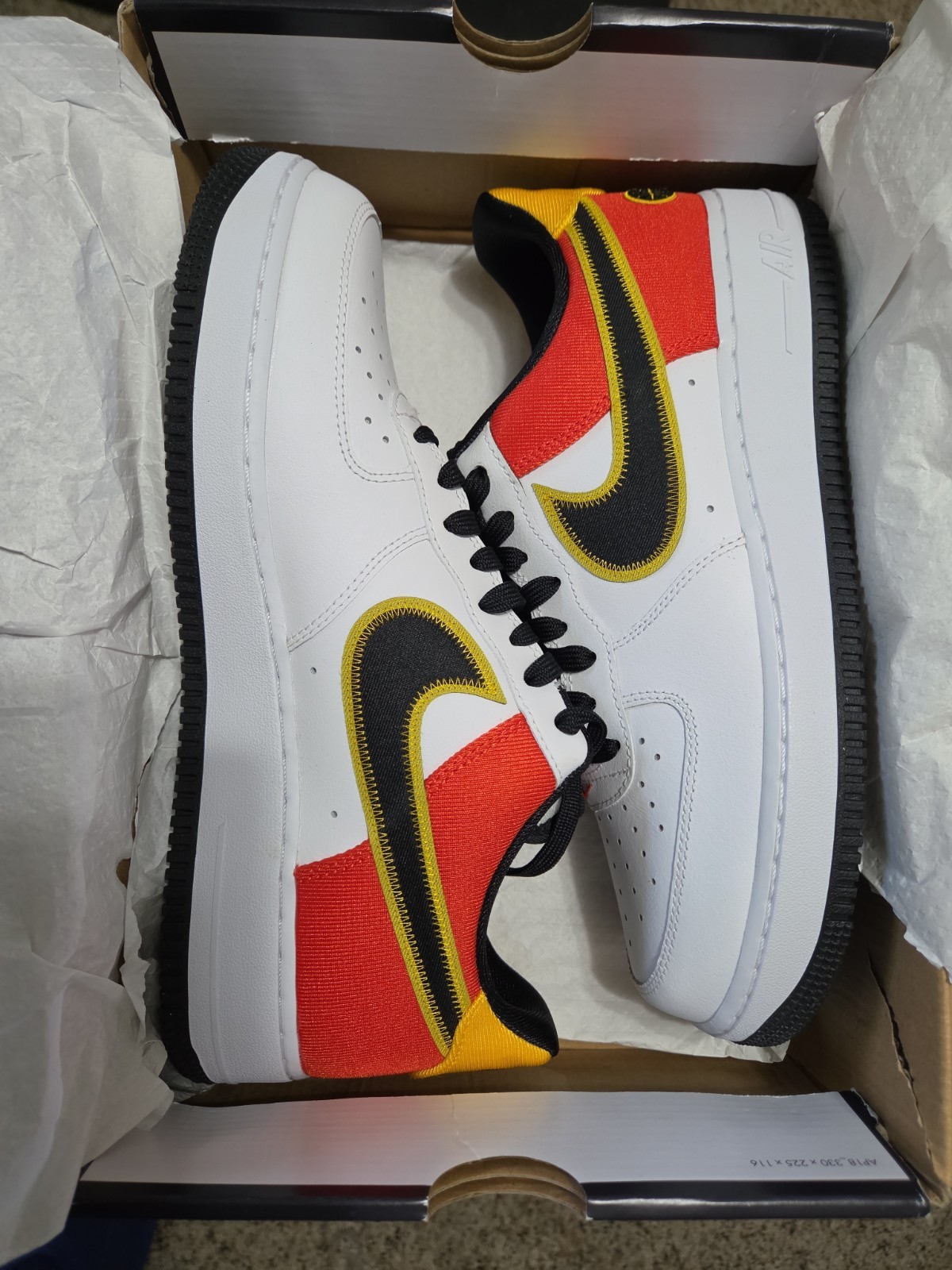 Air Force 1 Low 07 LV8 Raygun White Black Orange CU8070-100 New W/box 10.5M/12W
