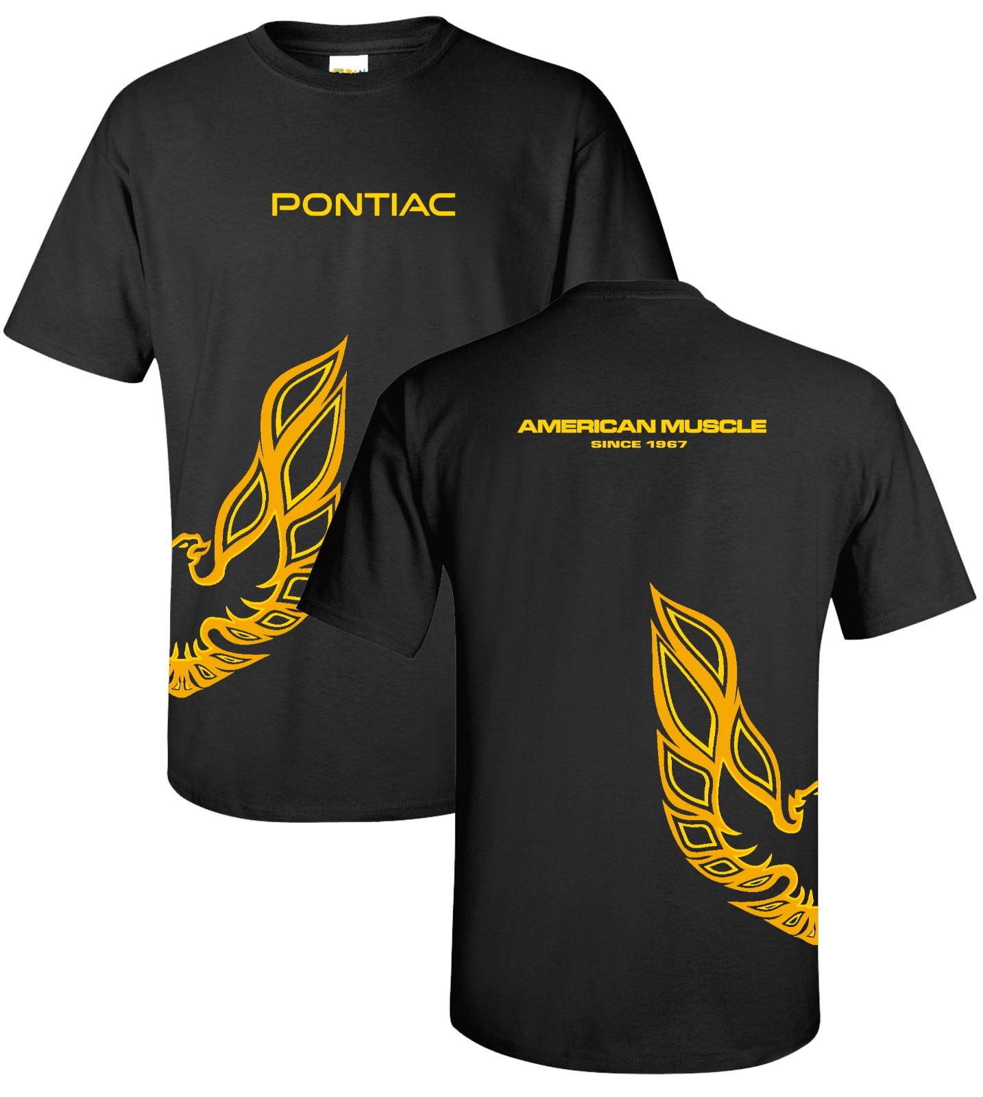 Pontiac Firebird Trans Am T-Shirt – Black w/ Under Wrap Logo / Emblem (Licensed)