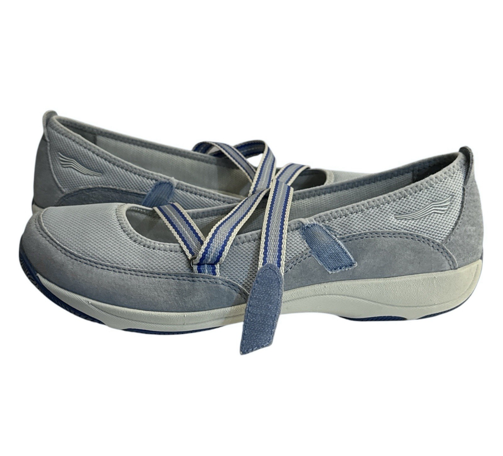 Dansko Hazel Mary Jane Sneaker Comfort Shoes 10.5/41 Light Blue Suede Hook Loop