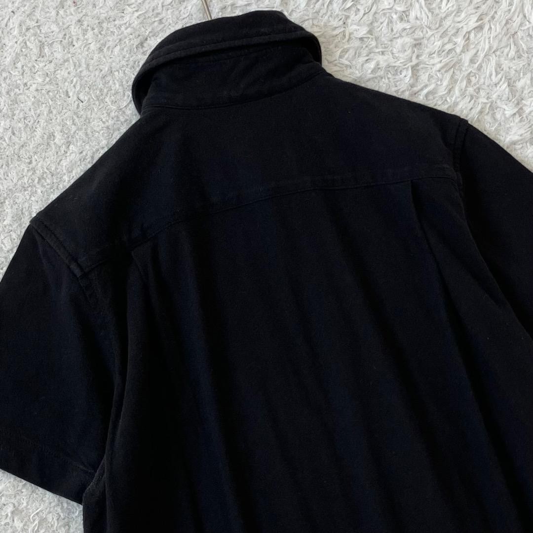 Tricot COMME des GARCONS Black Ruffle Front SS Shirt AD2003 Size M