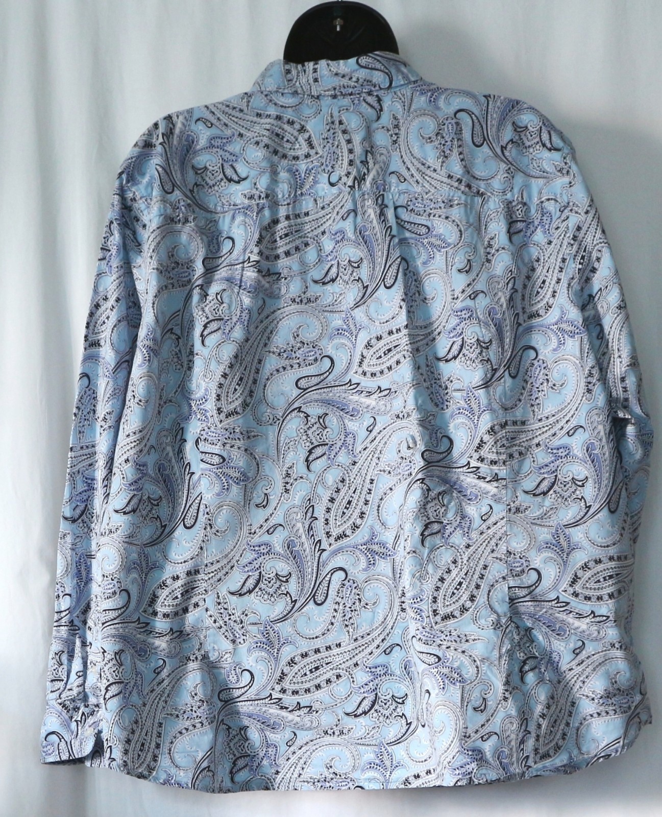 CHAPS CLASSICS Blue Paisley Print Cotton Blse 52 In Chst 26.5 In Lng Sz 2X VG