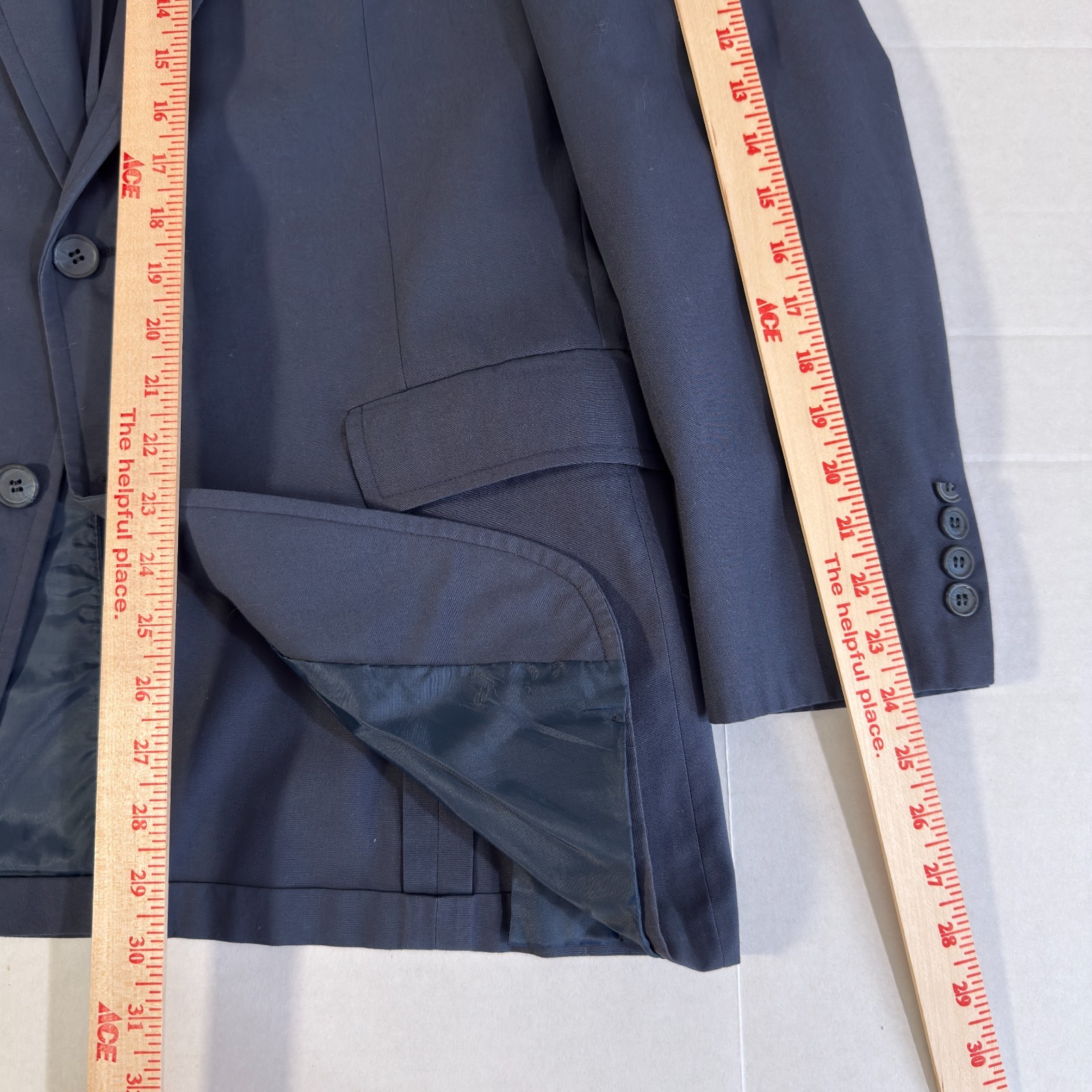 VTG Haspel Blazer Mens 40R Blue 2 Button Sport Coat USA MADE Canvas Half Lined