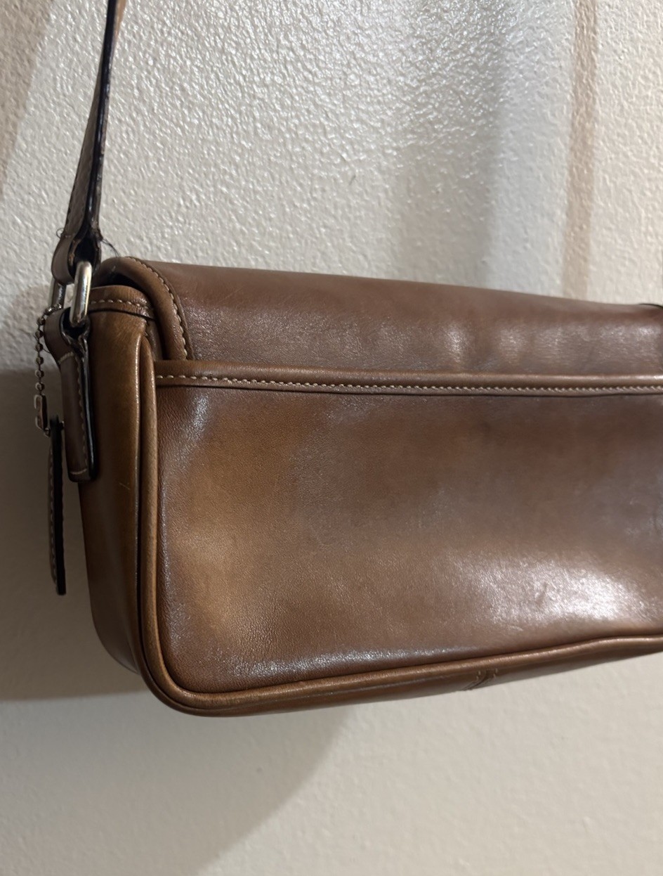 Coach Bleeker Double Buckle Crossbody Brown Leather 9355