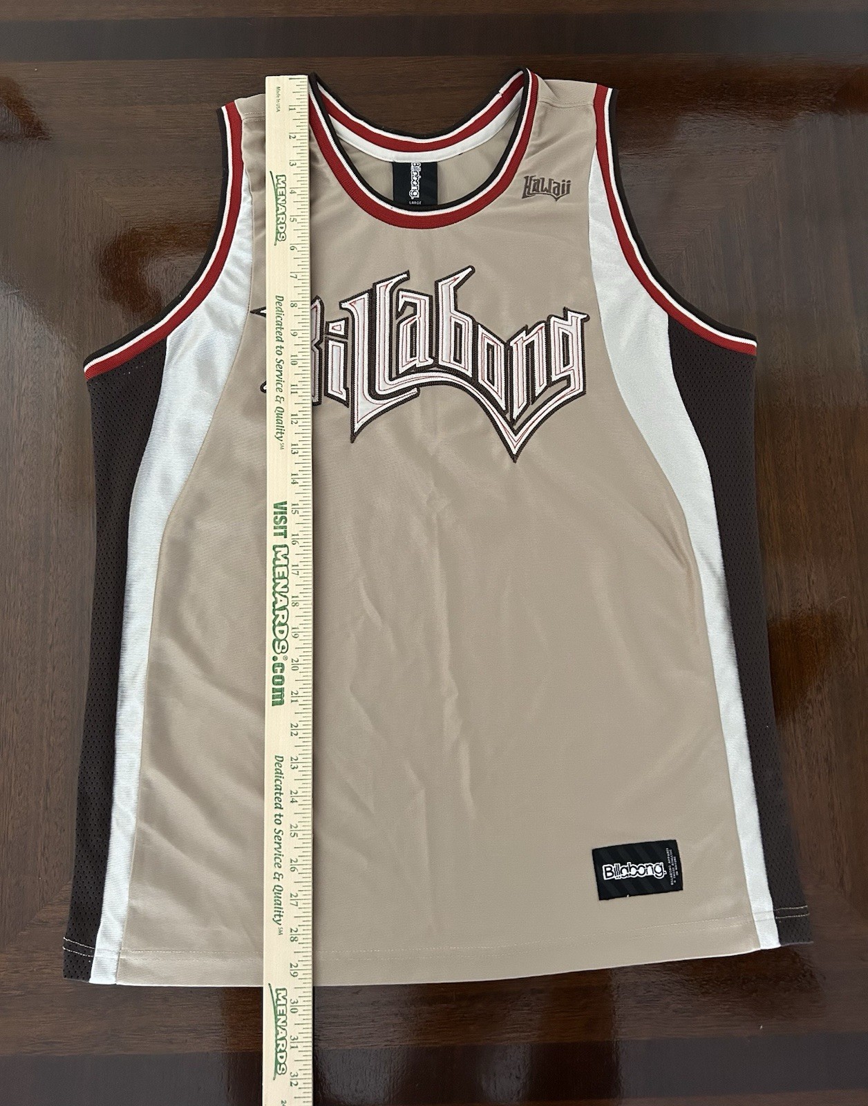 Vintage Y2K Billabong Hawaii Basketball Jersey Tank Top Gold Black Adult Size L