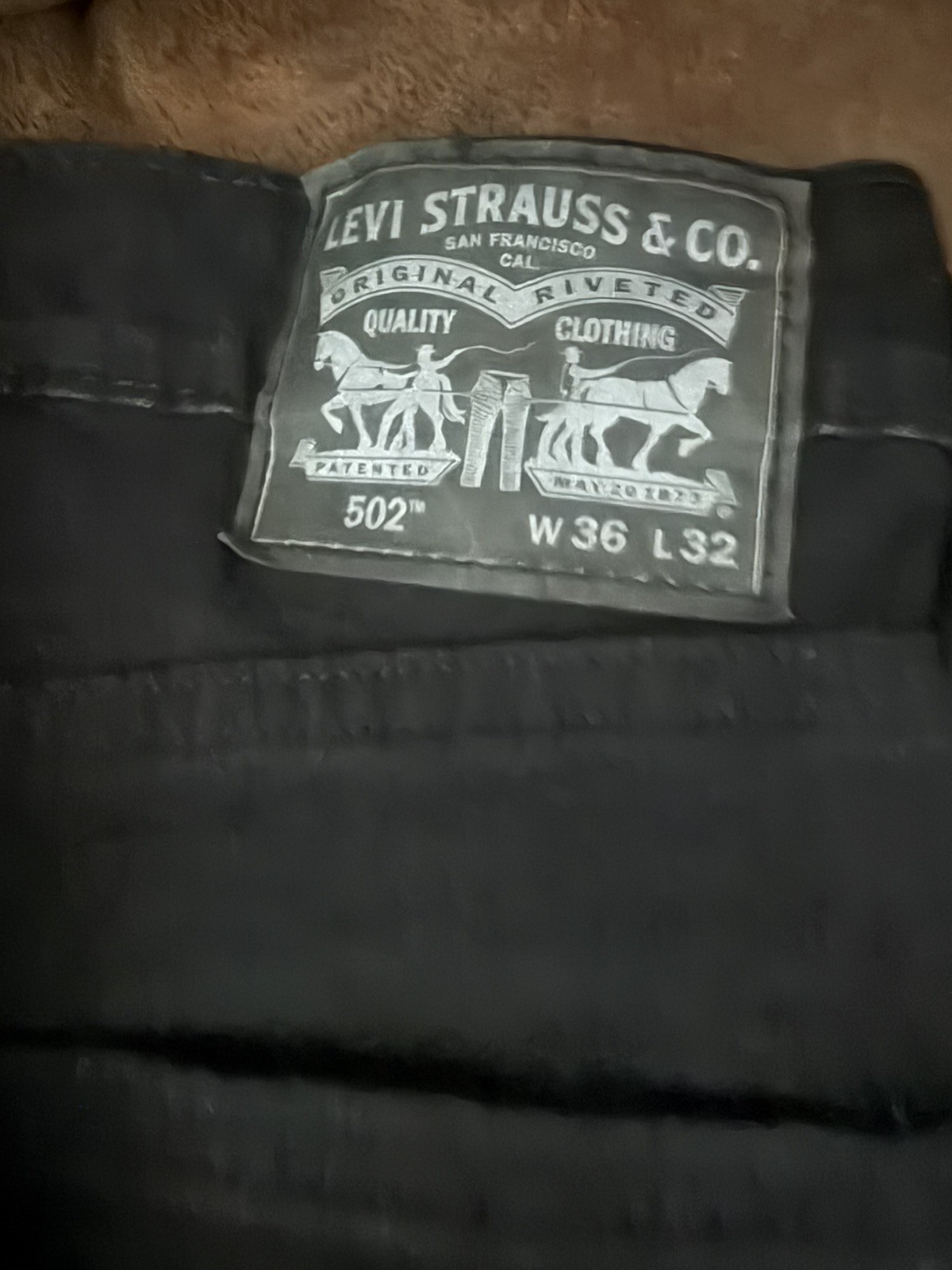 Levi’s Premium 502 Taper Fit Stretch Men’s Black Denim Jeans Size 36×32