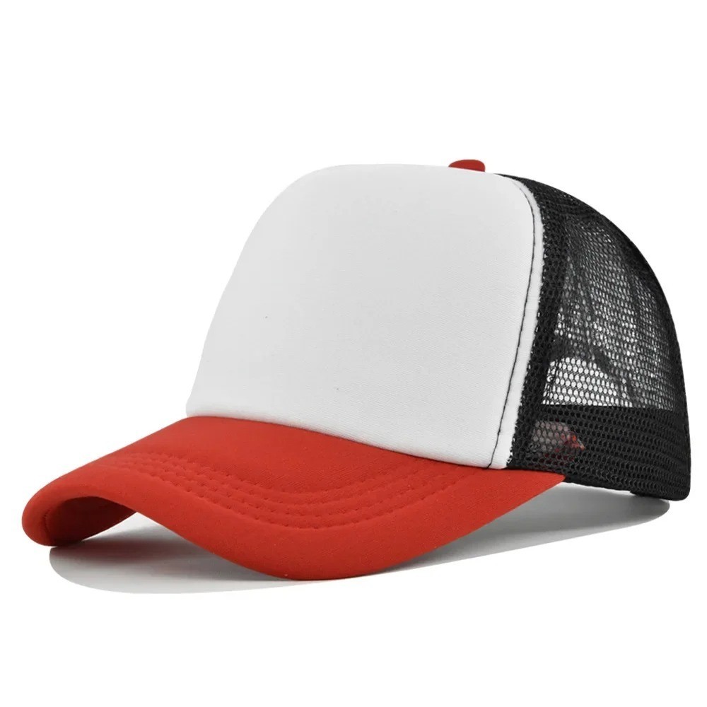 Mens Womens Trucker Hat Mesh Back Plain Solid Snapback Baseball Cap Blank Visor