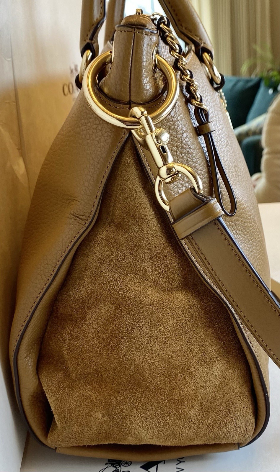 Coach F76640 Mia Convertible Satchel In Mixed Leathers Saddle