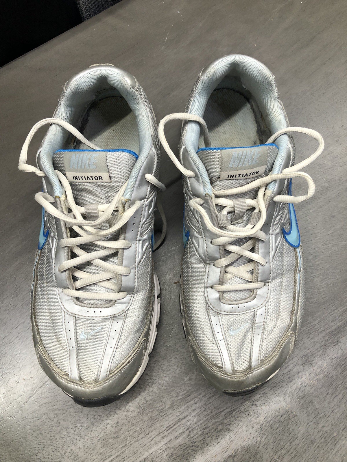 NIKE INITIATOR Women Sz 11 Metallic Silver/Ice Blue-white-cool Grey 395663-001