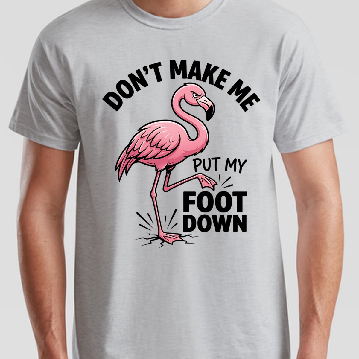 Dont Make Me Put My Foot Down Unisex T Shirt Funny Flamingo Graphic Tee