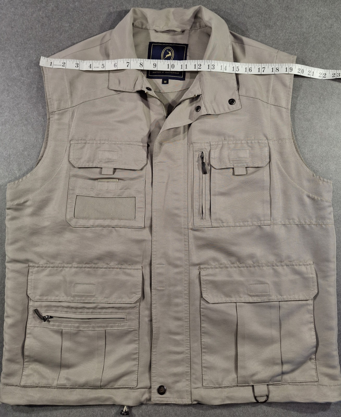 PG Field Mens Black Beige Weatherwear Gilet Bodywarmer M Medium Outdoor Full Zip