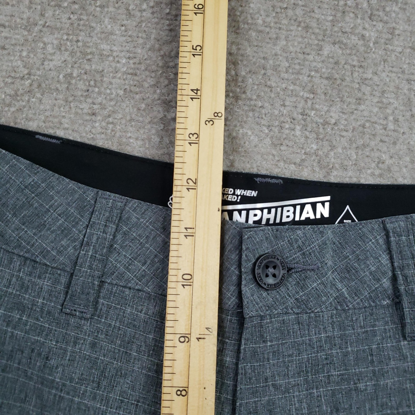 Vanphibian By Vans Short Mens 32 Gray Quick Dry Stretch Pockets Back Pocket Swim