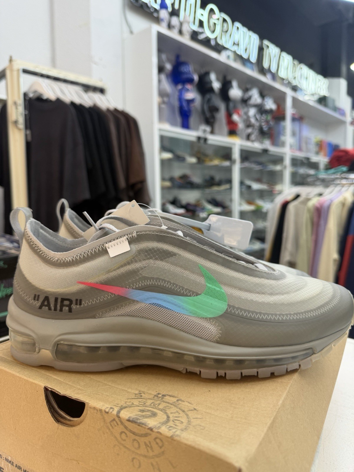Off-White × Nike Air Max 97 Grey AJ4585-101 Men’s 9.5 NEW