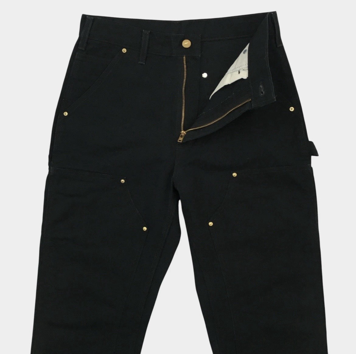 VINTAGE Carhartt B01 BLK Double Knee Logger Pants Black Duck Canvas Mens 30×32