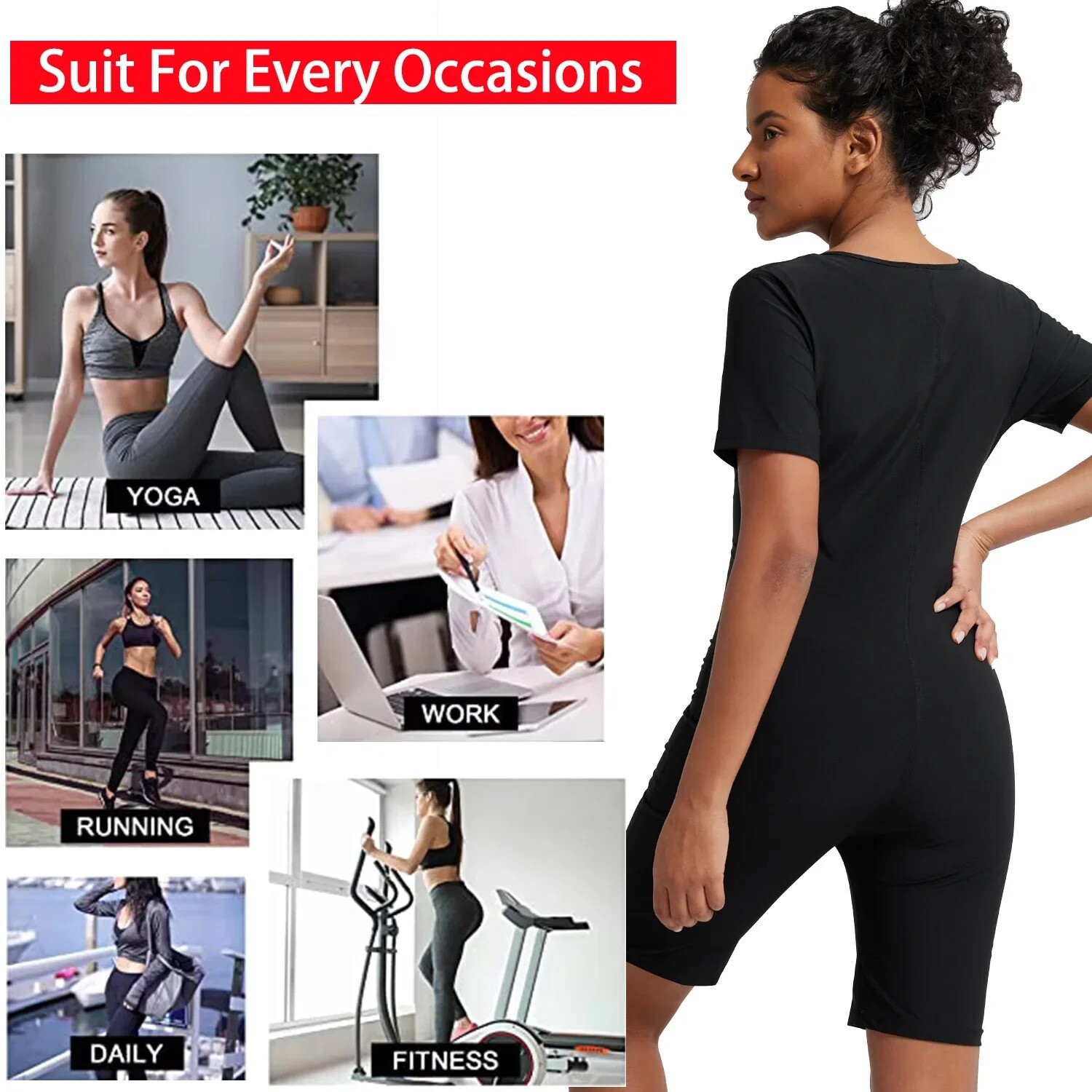Women Body Shaper Sweat Sauna Suits Slimming Jumpsuit Sports Bodysuits Shapewear