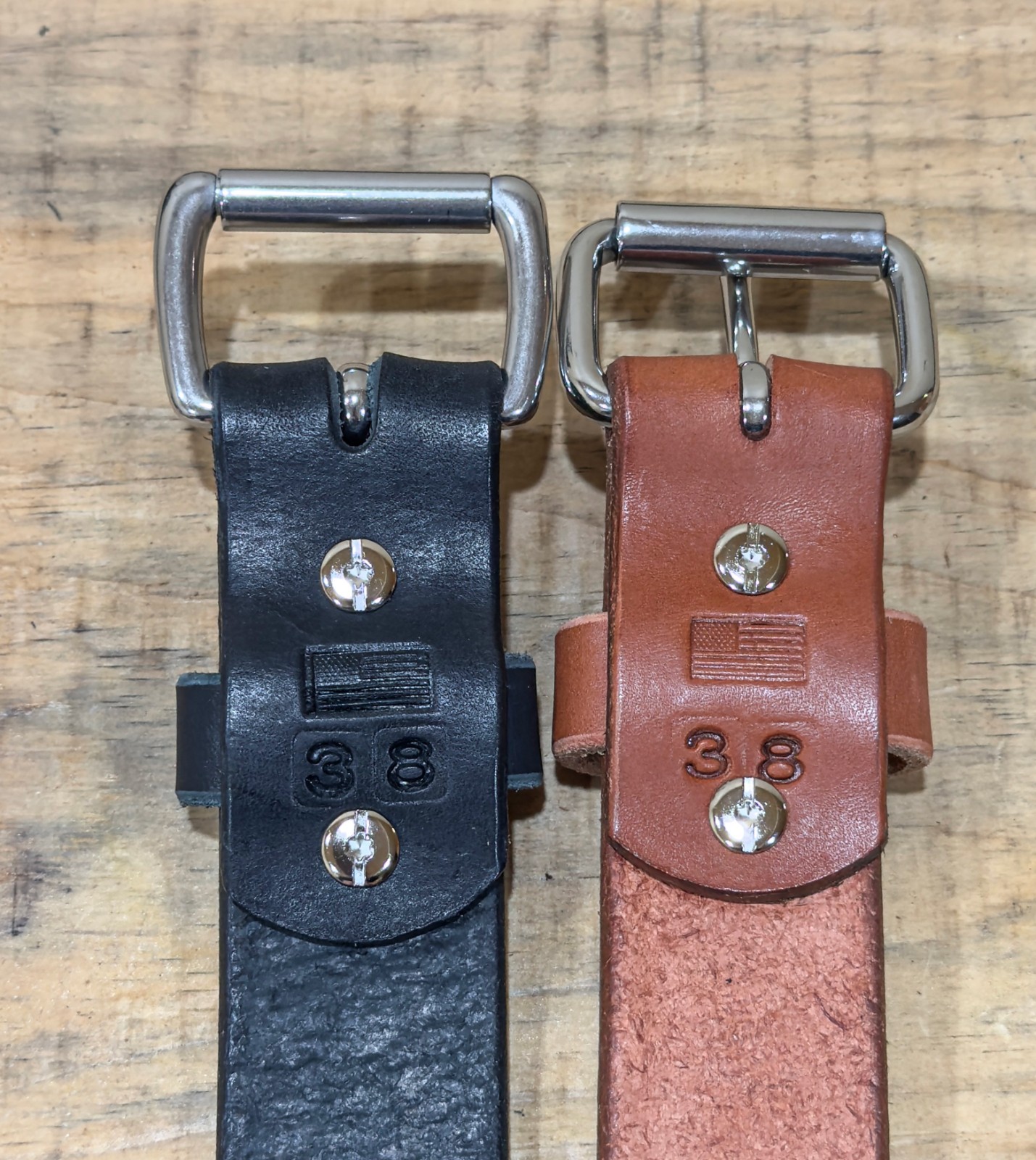 Men’s Full Grain Leather Belt – 1.5” Veg Tanned Cowhide, Heavy-Duty, Made in USA