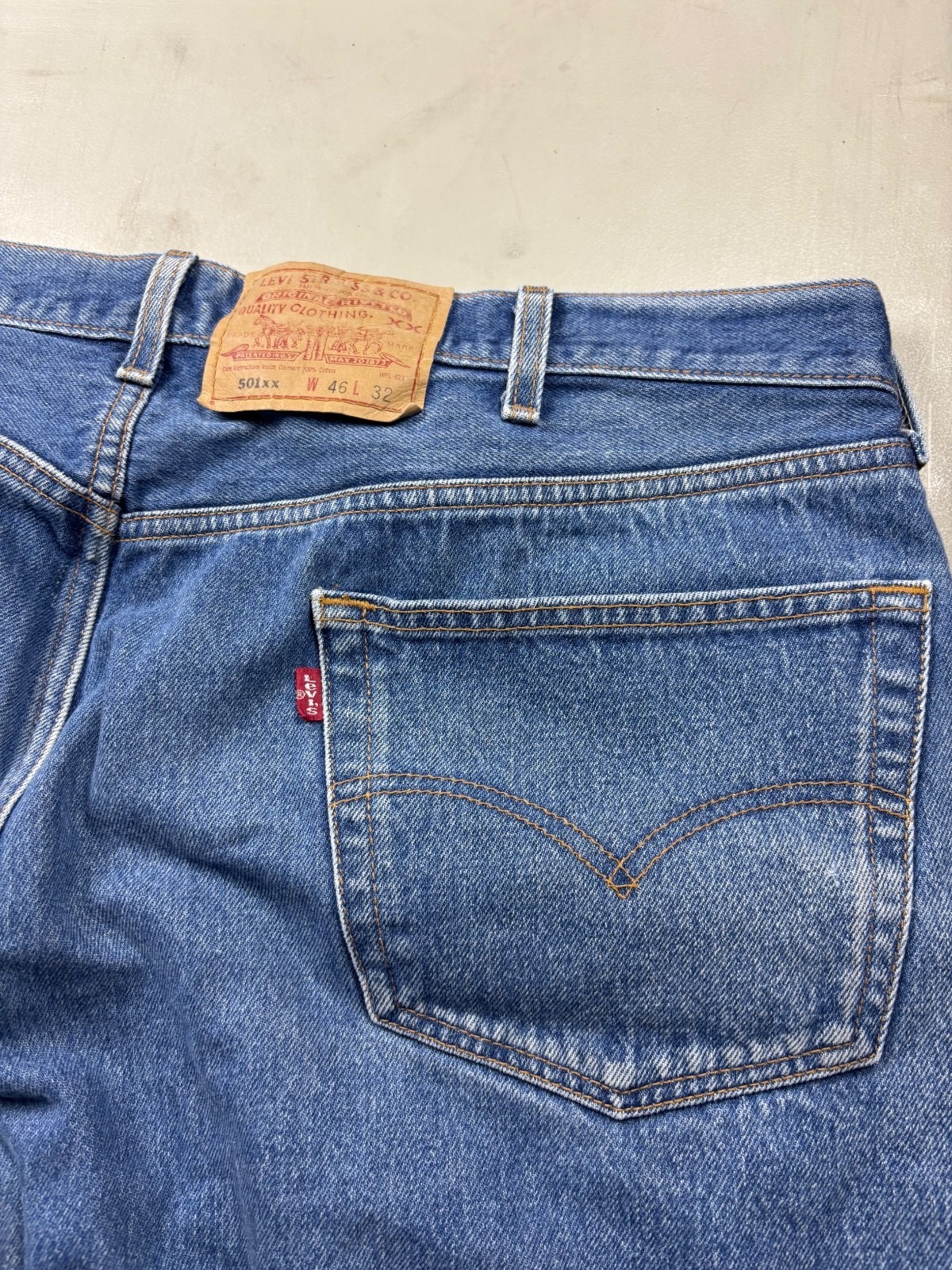 Levi’s 501XX Made in Mexico Distressed Straight Leg Jeans