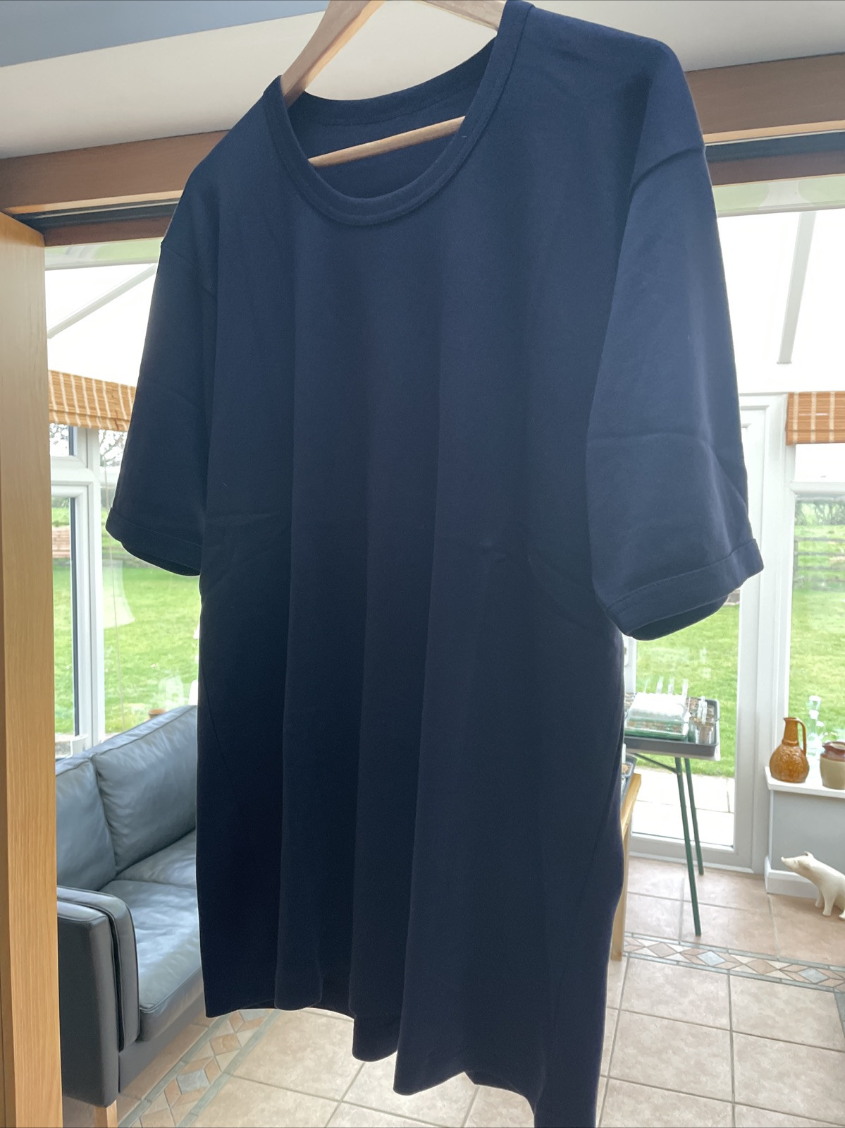 New British Army Surplus Issue Vest PT Dark Blue Cotton T-Shirt Base Layer 82cm
