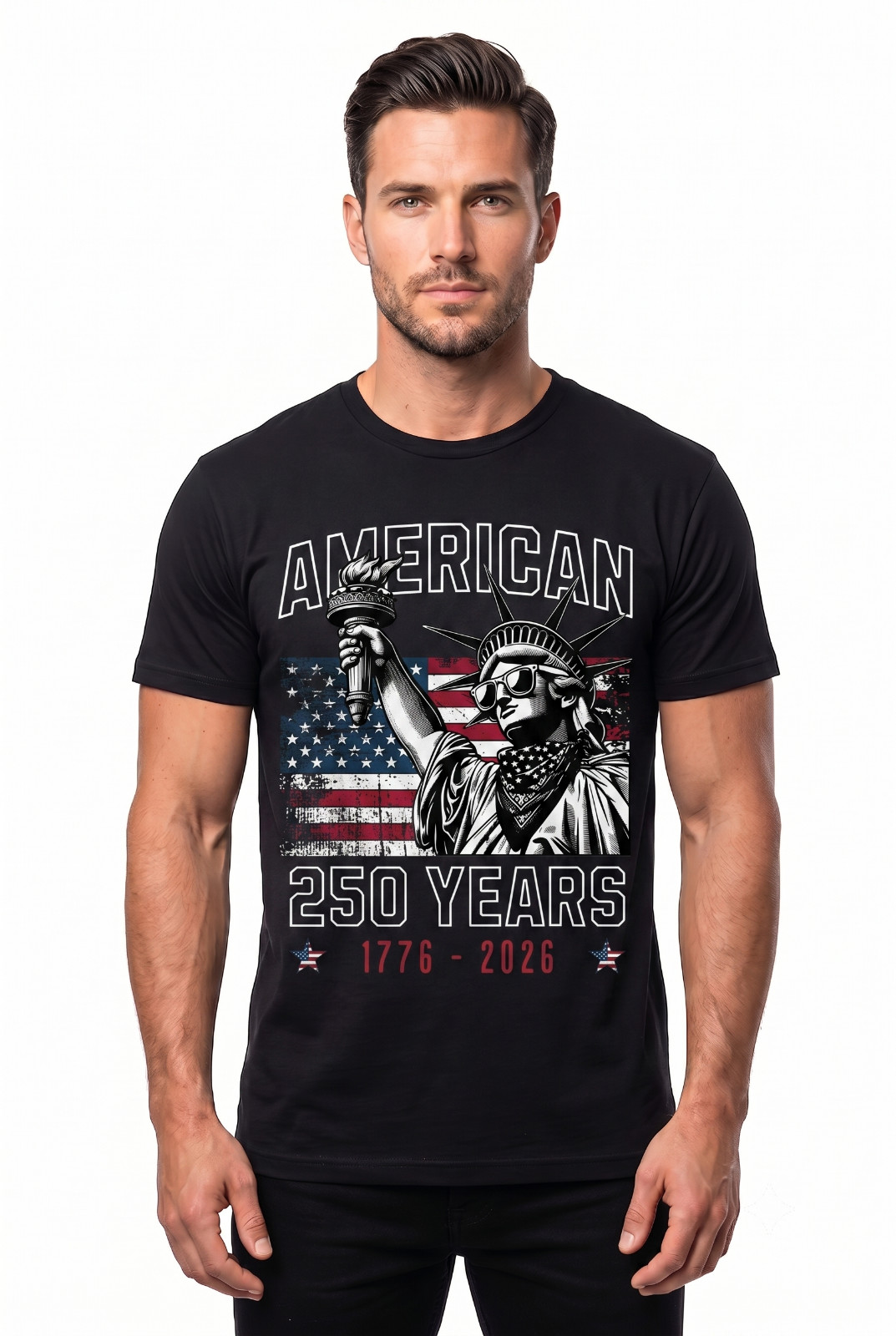 America 250th Anniversary T Shirt Men Statue of Liberty Patriotic 4th Of July…