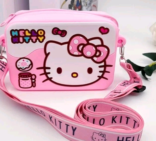 Hello Kitty Fun And Trendy Rubber Zippered Shoulder Wallet Purse, Ages 4+,NEW!