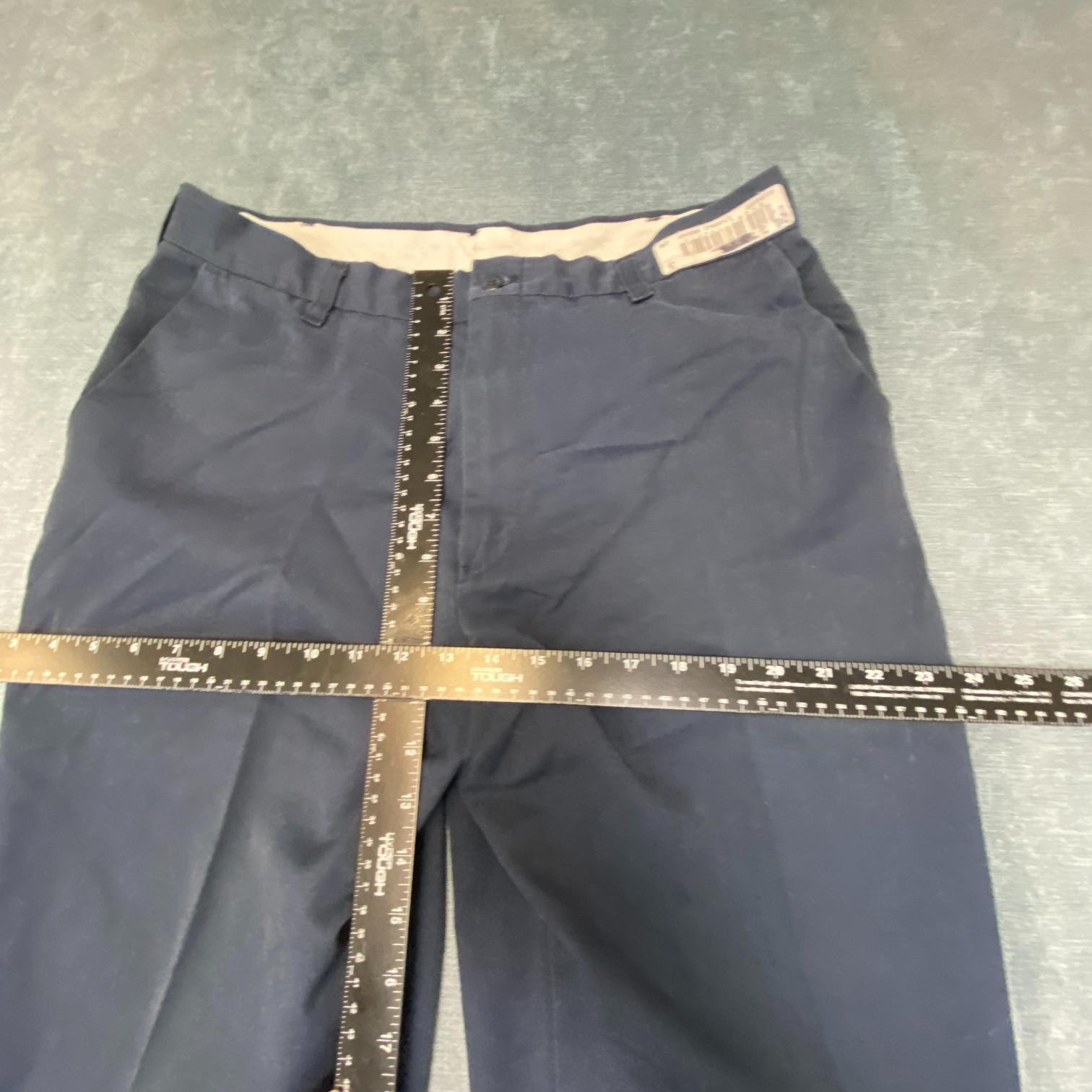 Cintas Comfort Flex Chino Pants Mens 34 Blue Mid Rise Relaxed Fit Straight Leg