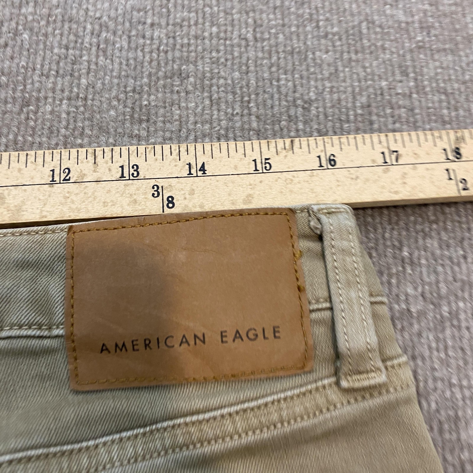 American Eagle Next Level Flex Jeans Mens 32×34 Beige Straight Stretch Denim