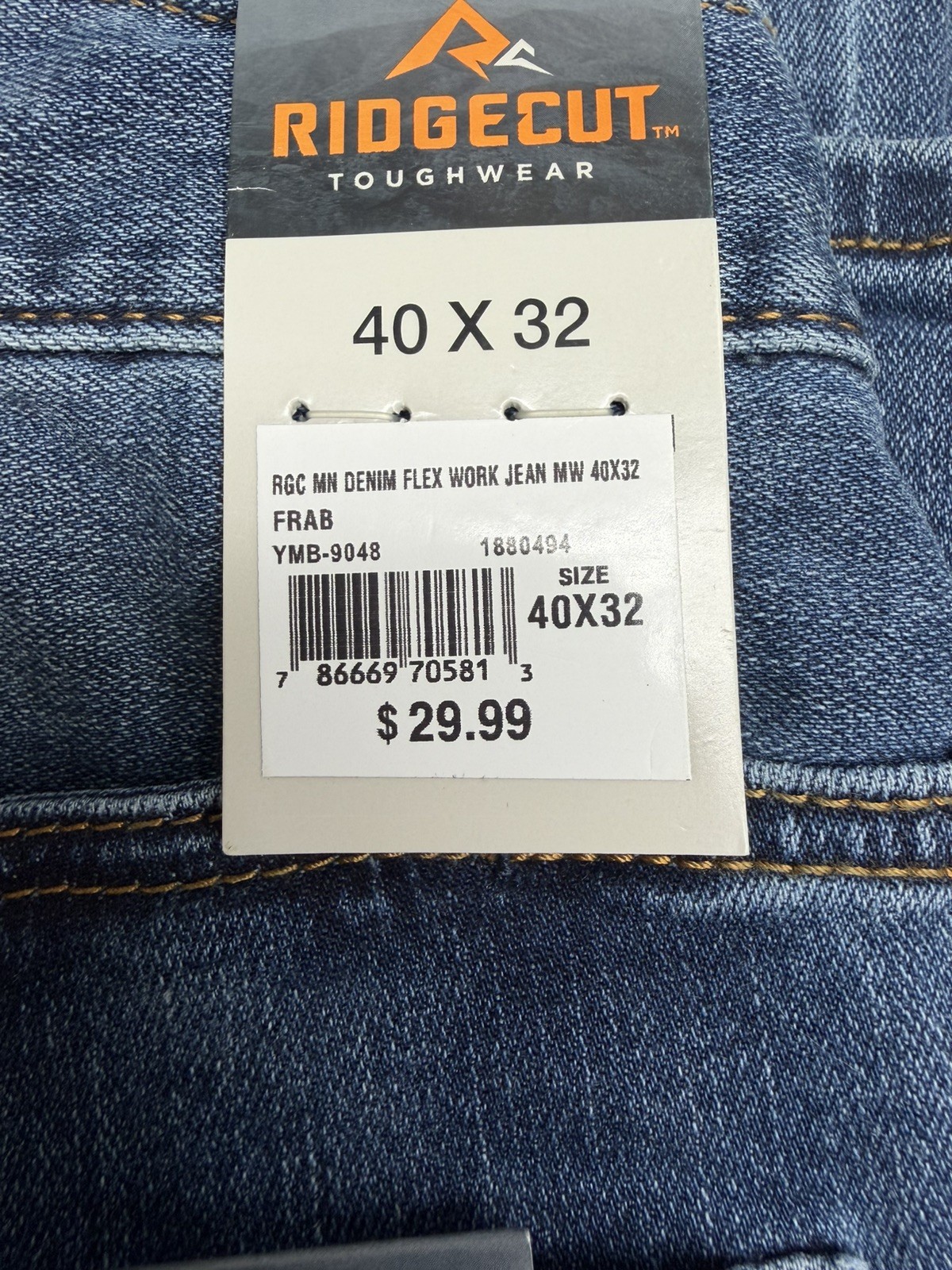 Ridgecut Men’s Jeans Flex Jean Straight Fit 40×32