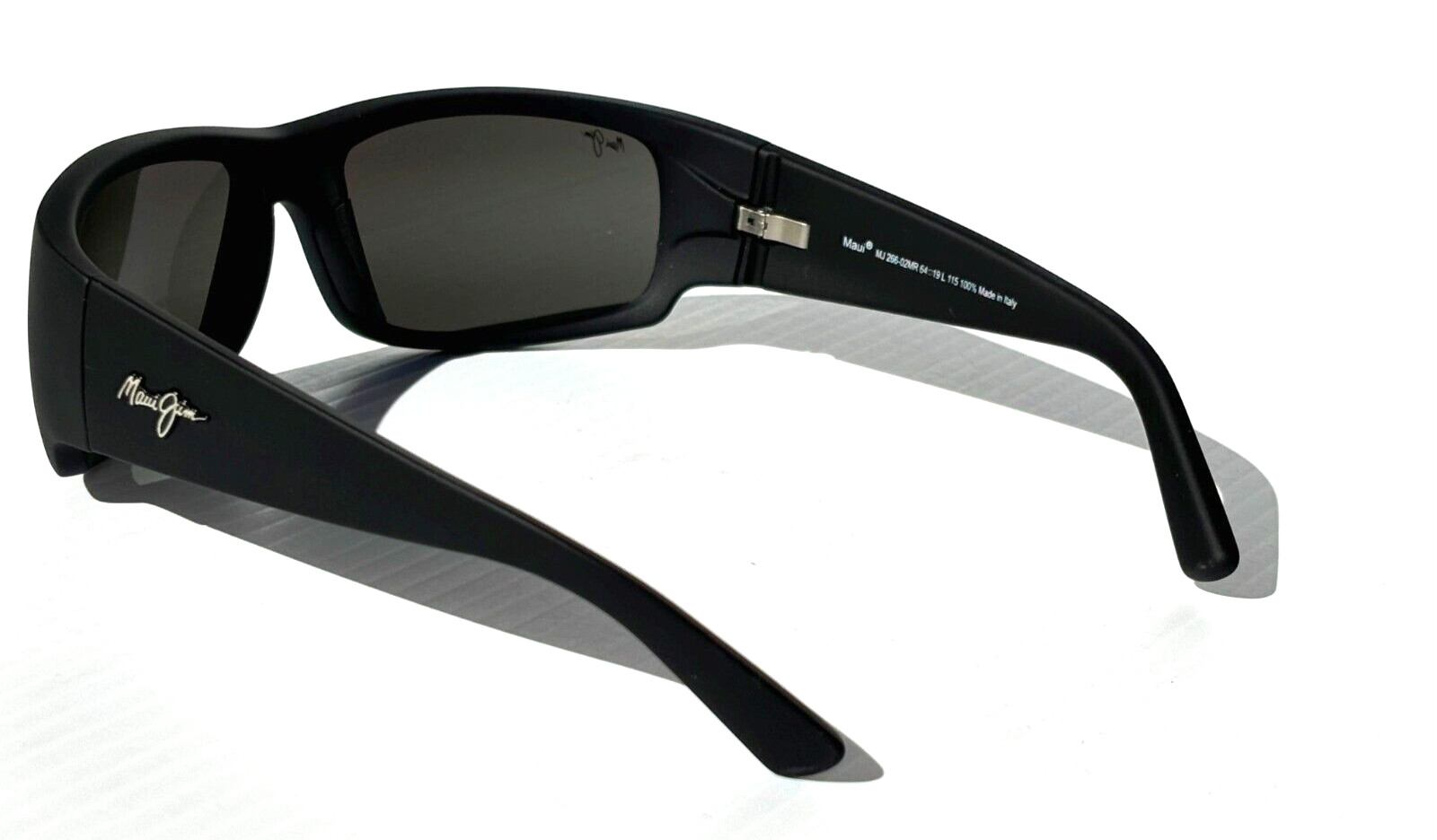 NEW Maui Jim WORLD CUP Matte Black Rubber POLARIZED Grey GLASS Sunglass 266-02MR