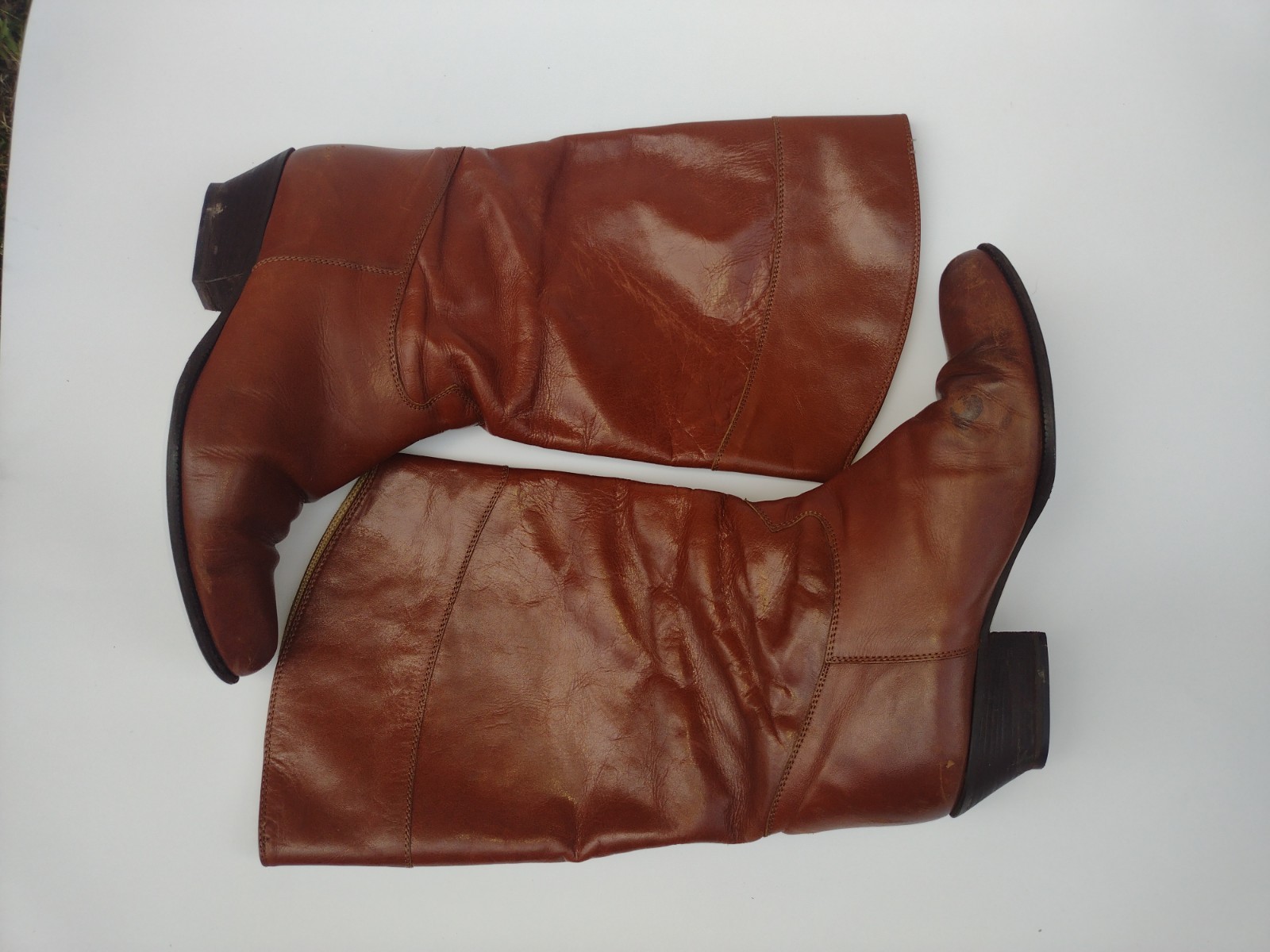 Cognac Italian Leather Boho Western Cottagecore Sudini Boots Women’s 10W