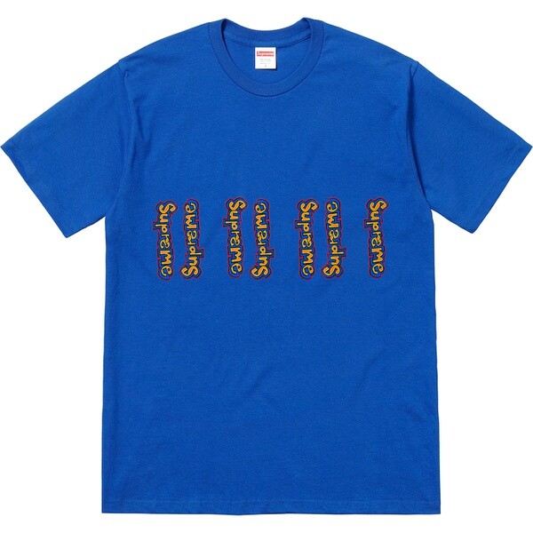 Supreme Gonz Logo Tee Warm Grey Black Royal Light Purple S/S 18