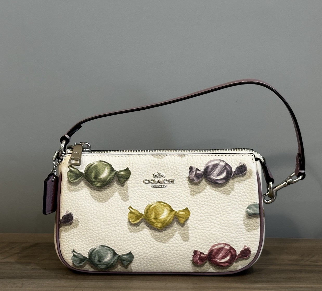 COACH Nolita 19 With Candy Print Coated Canvas & Leather Bag CDC26 Chalk/Jasmine