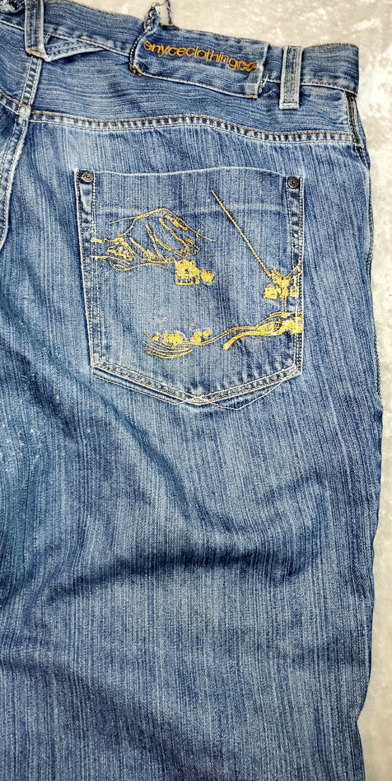 VTG 90s Baggie Jeans Men’s 40 – Distressed Hip Hop Grunge Streetwear Denim Y2K