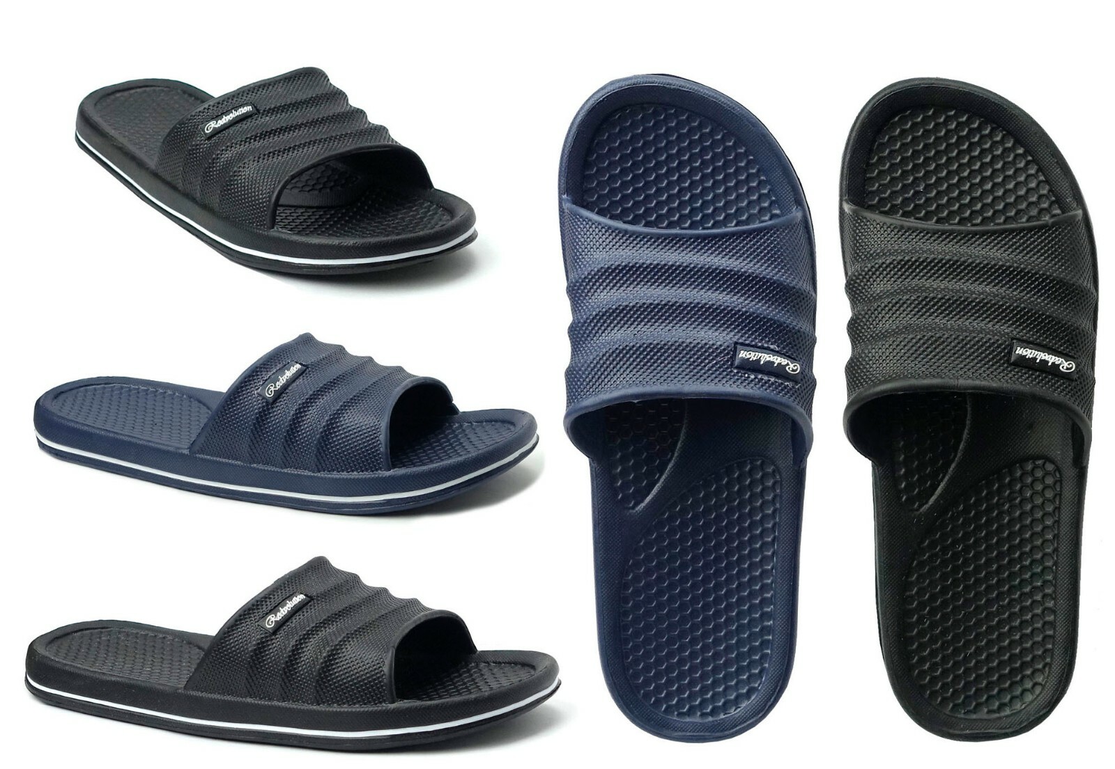 Men’s Sports Slide Beach Sandals Soft Heavy Duty Beach Shower Pool Gym–