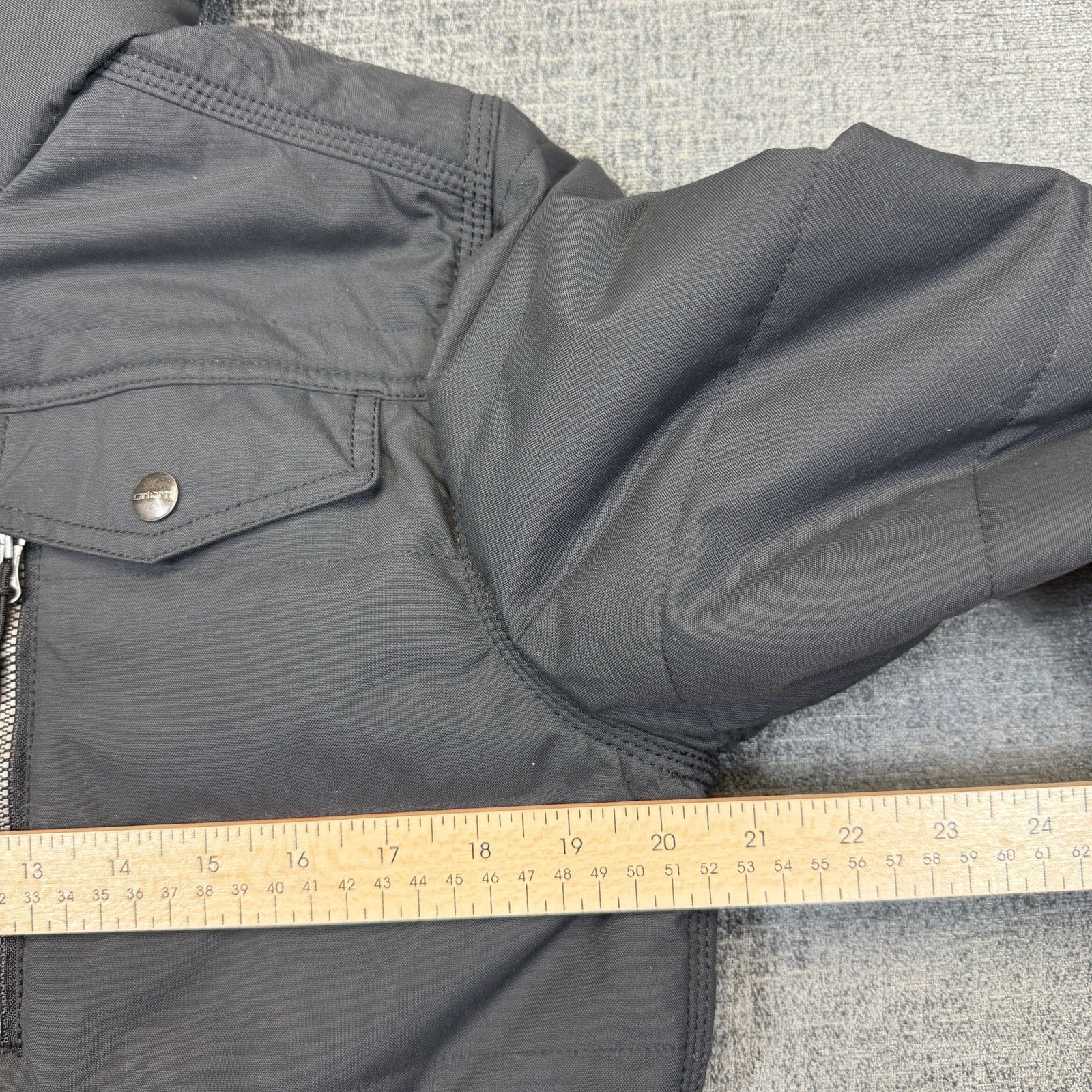 Carhartt Sherpa Lined Jacket Womens M Black Hooded Quilted Workwear Coat 103909