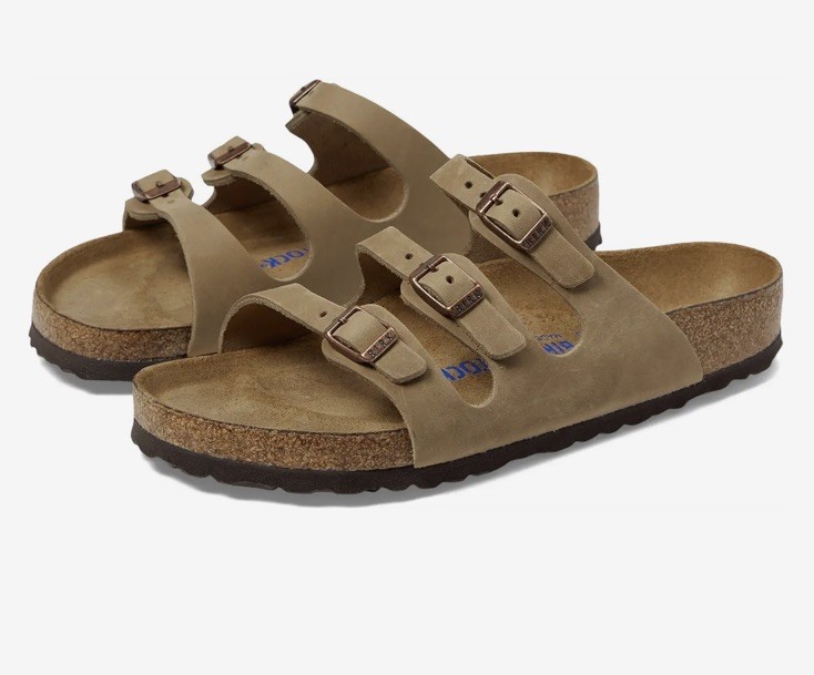 BIRKENSTOCK FLORIDA SOFT FOOTBED OILED LEATHER Sandals slides L11 M9 Worn1x