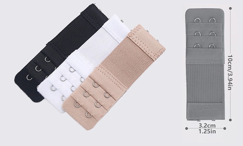 4Pcs Adjustable Bra Extender 2/3/4 Hooks with Elastic Underwear Strap Extension