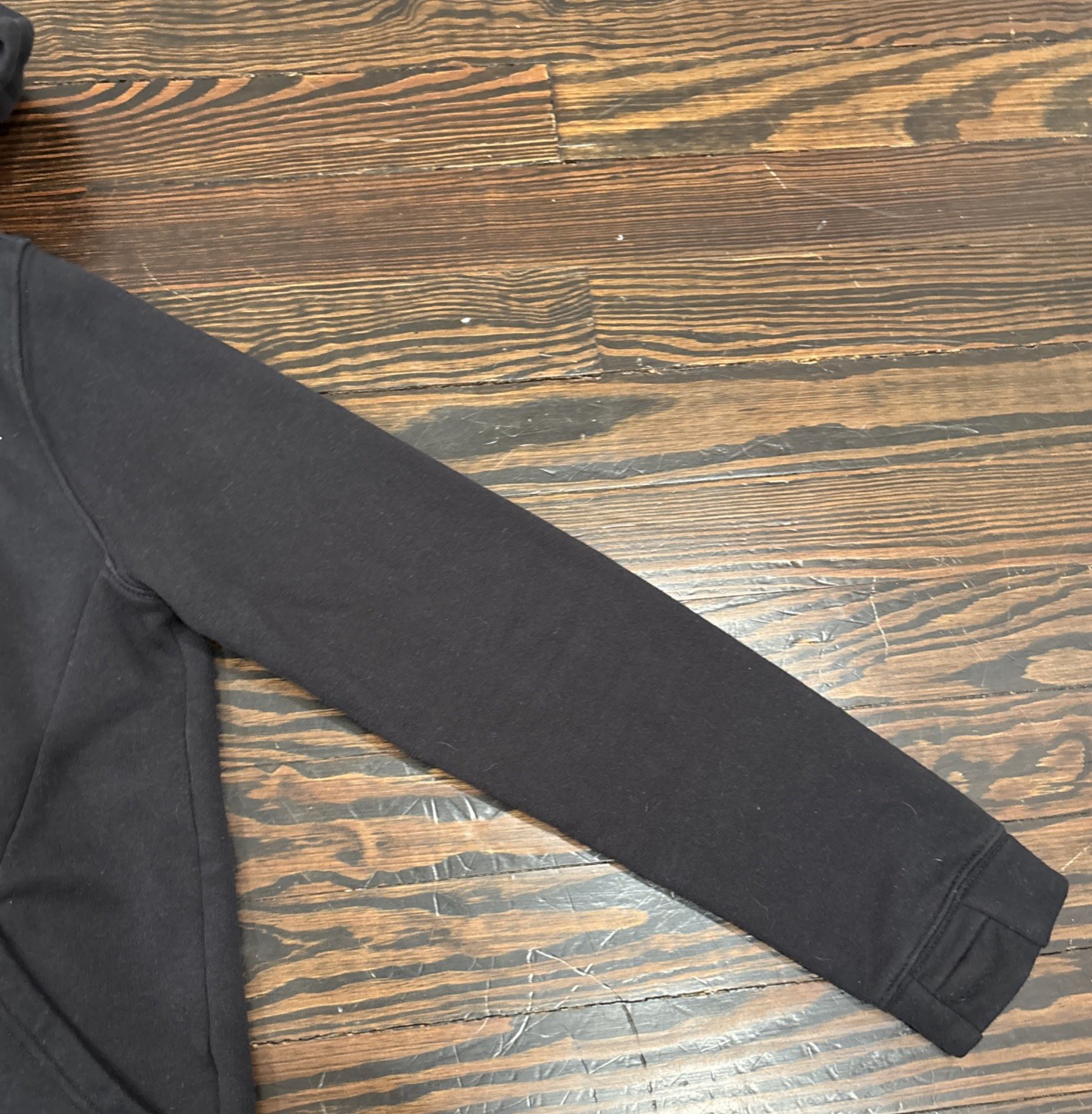 Nike Hooded Zip Up Thumb Holes Black Boys Size Large Cotton Polyester Blend