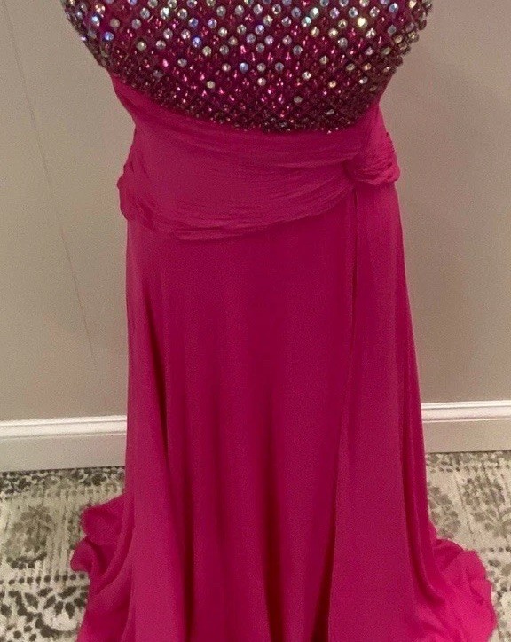 NWT Tony Bowls Strapless Gown Womens Size 12 Pink Prom Evening Formal Dress