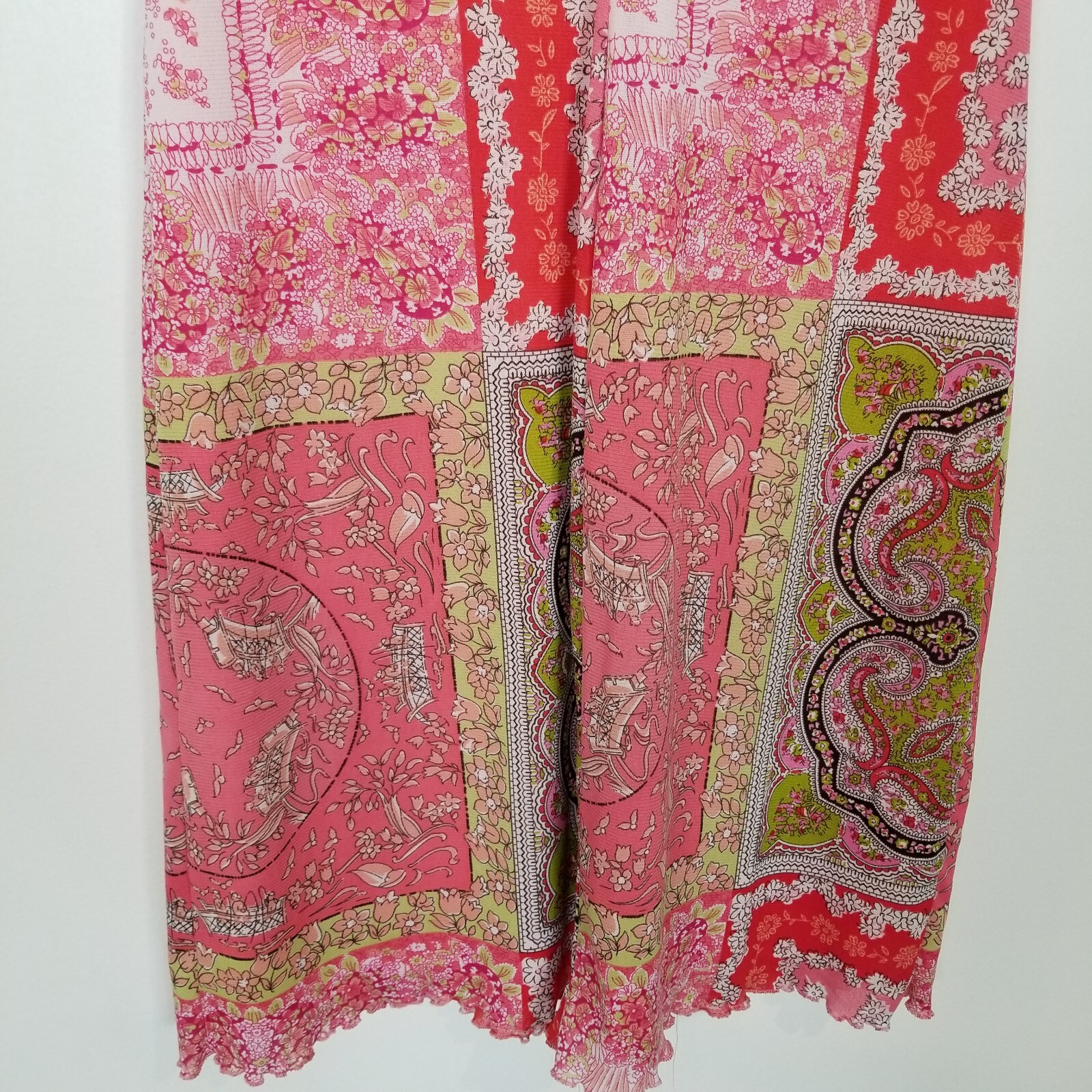 Xhilaration Women Mosaic Print Boho Mini Sundress Sz M Pink Babydoll Y2K