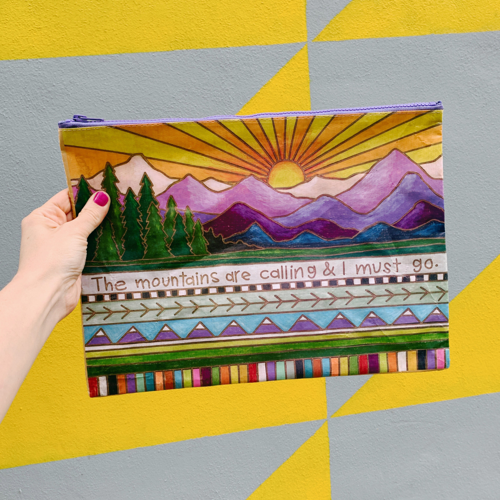 BlueQ and Primitives by Kathy Funny Jumbo Pouch | Perfect for magazines, papers