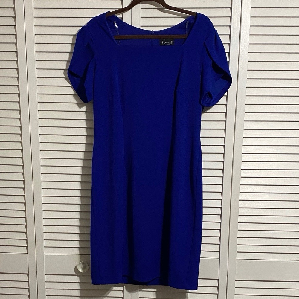 Connected Apparel Petal Sleeve Sheath Dress Blue Size 10P