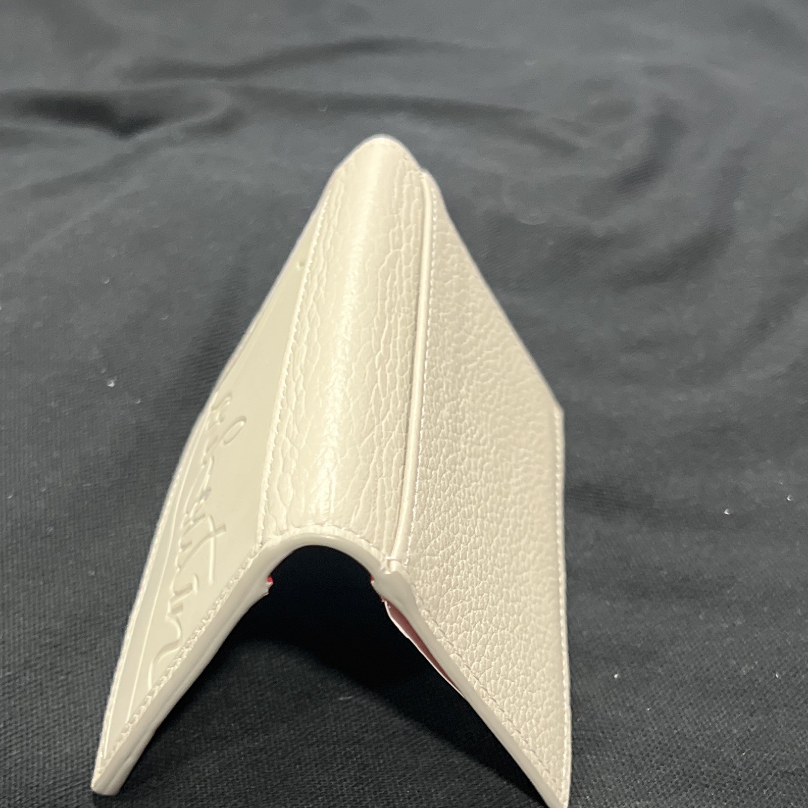 Christian Louboutin White/Red Leather Card Holder Men’s One Size Solid